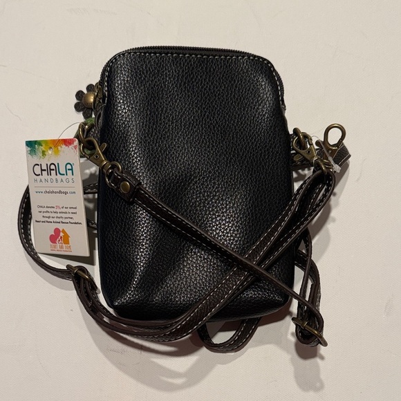 Chala Black Crossbody Bag with Red Bird Design - Picture 2 of 3